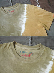 Tシャツのアシンメトリーツートンタイダイのディテール