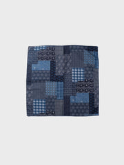 ペイズリーパッチワークヒャクヤ布インディゴ染バンダナ