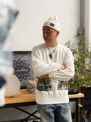 ペイズリーパッチワークヒャクヤ布インディゴ染バンダナ