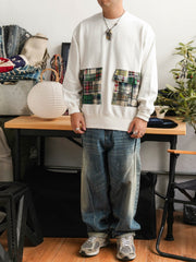 ペイズリーパッチワークヒャクヤ布インディゴ染バンダナ