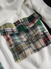 ペイズリーパッチワークヒャクヤ布インディゴ染バンダナ