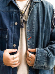 アシンメトリー構造リメイクデニムジャケット