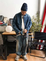 アシンメトリー構造リメイクデニムジャケット