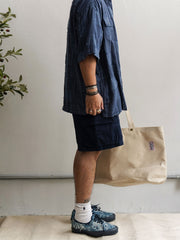 ヒャクヤブパッチワークデザイン半袖チェックシャツ