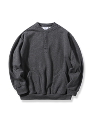 ヘンリーネック 裏起毛 プルオーバー パーカー