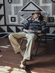 ラグビーストライプ 長袖ポロシャツ