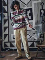 ラグビーストライプ 長袖ポロシャツ