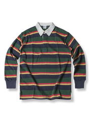 ラグビーストライプ 長袖ポロシャツ