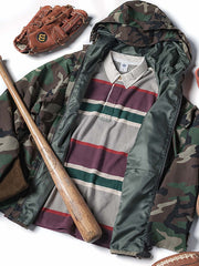 ラグビーストライプ 長袖ポロシャツ