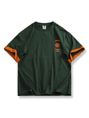 バイカラー袖口 両面プリントTシャツの正面画像