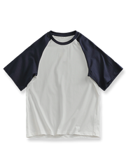 ゆったりラグランスリーブ配色Tシャツ全体図