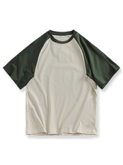 ゆったりラグランスリーブ配色Tシャツ全体図