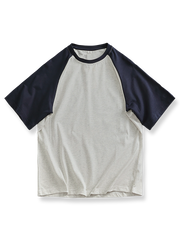 ゆったりラグランスリーブ配色Tシャツ全体図