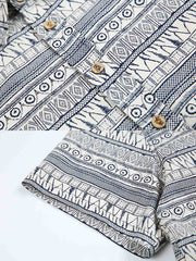 民族風模様半袖シャツ