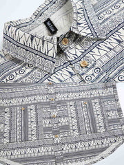 民族風模様半袖シャツ