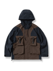 機能風配色 フード付きアウトドアジャケット