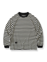 ストライプ柄 コットン長袖Tシャツ