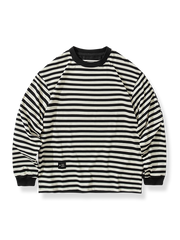 ストライプ柄 コットン長袖Tシャツ