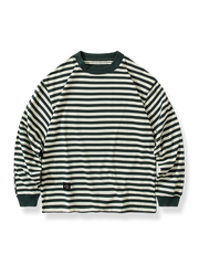 ストライプ柄 コットン長袖Tシャツ