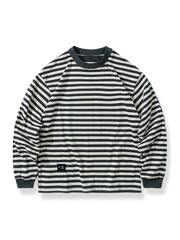 ストライプ柄 コットン長袖Tシャツ