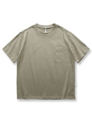 300g 刺繍入りピュアコットンTシャツ