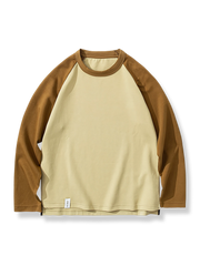 4色展開 4カラーブロック長袖Tシャツ