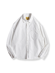 クラシックカーキコットンシャツ