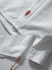 刺繍入り オックスフォード 長袖シャツ