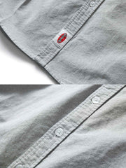 刺繍入り オックスフォード 長袖シャツ