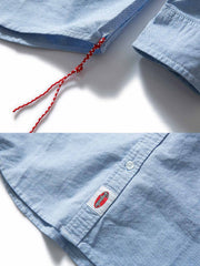 刺繍入り オックスフォード 長袖シャツ