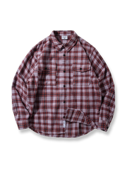 ブラッシュドチェックカジュアルシャツ