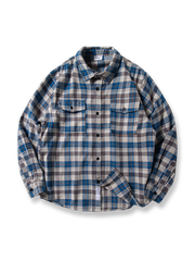 ブラッシュドチェックカジュアルシャツ