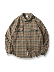 ブラッシュドチェックカジュアルシャツ