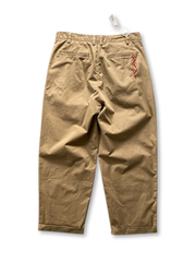 ダブルプリーツ ワイドテーパードパンツ