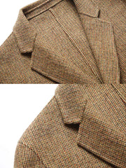 ヘリンボーン手作りウールスーツジャケット