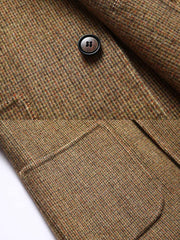 ヘリンボーン手作りウールスーツジャケット