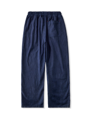藍染め コットン リネン スラックス