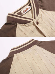 パッチワークストライプ 野球シャツ