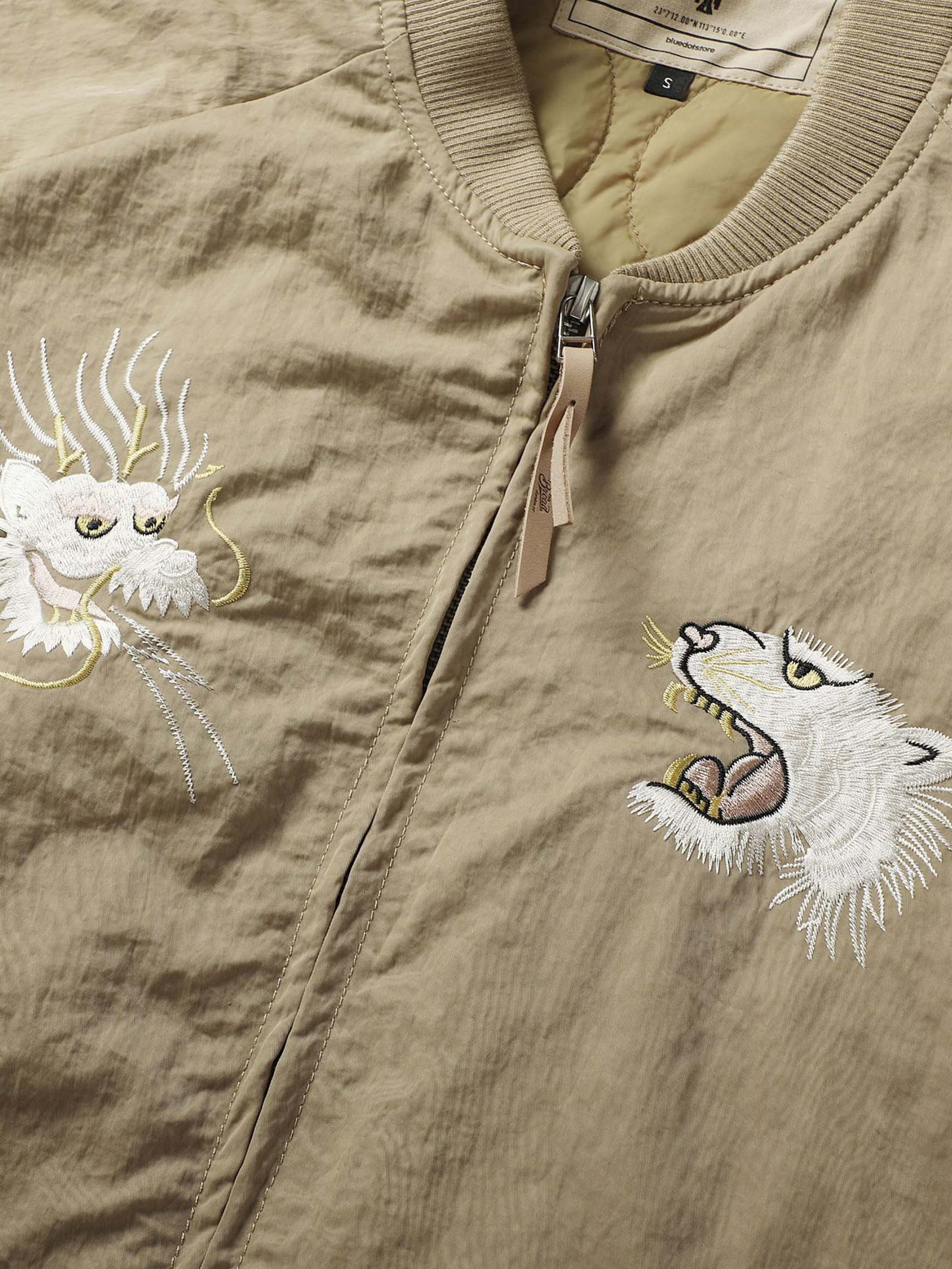 詳細画像:横須賀刺繍の虎と龍のディテール