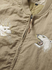 詳細画像:横須賀刺繍の虎と龍のディテール