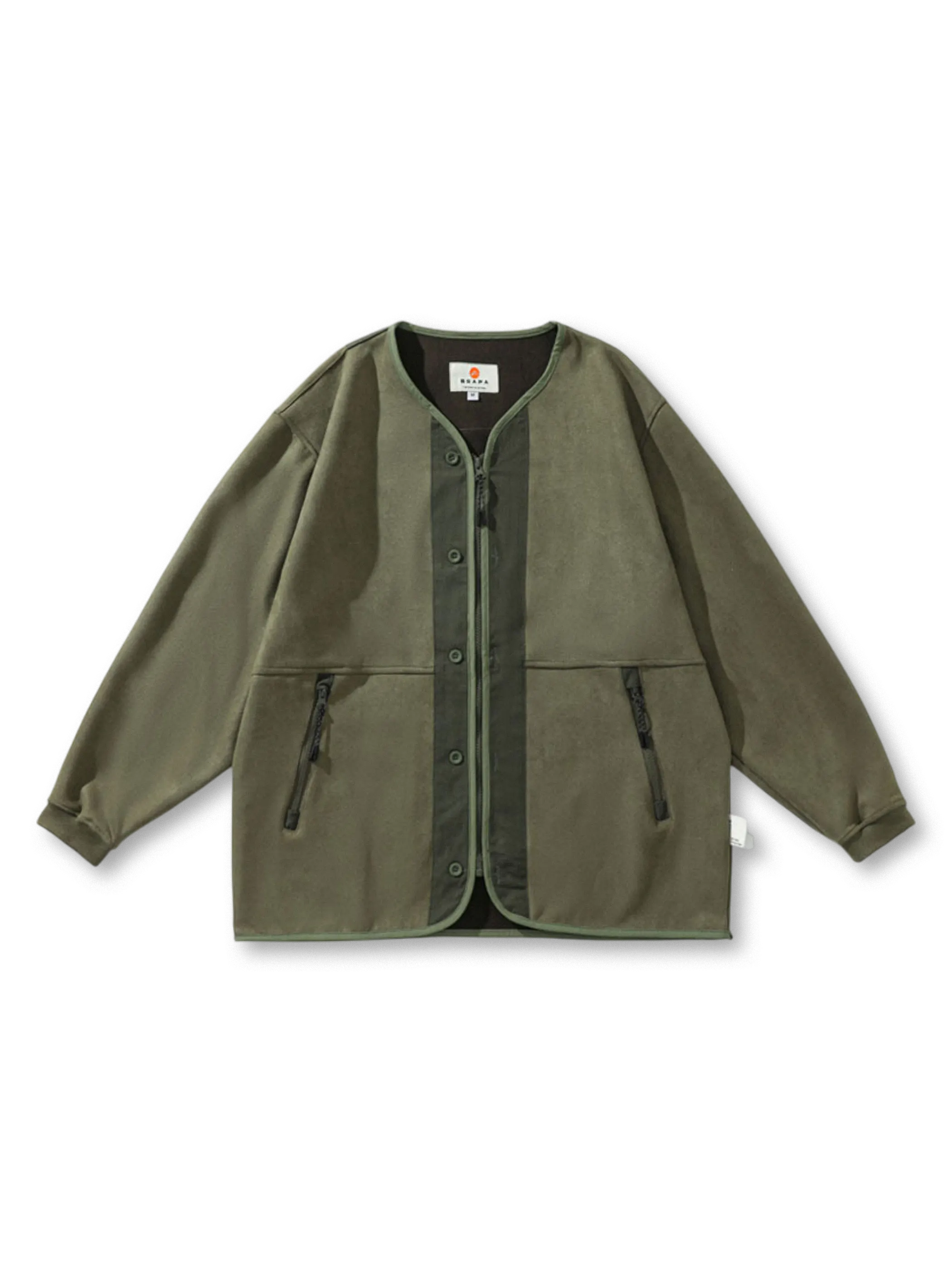 スエード切り替えワークジャケット、ブルーとグリーンの2色展開