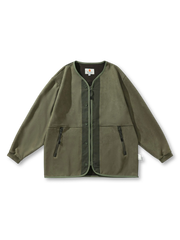 スエード切り替えワークジャケット、ブルーとグリーンの2色展開