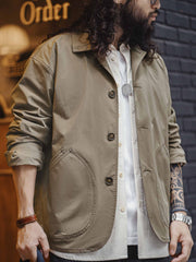 フレンチヴィンテージ 斜め挿しポケットジャケット