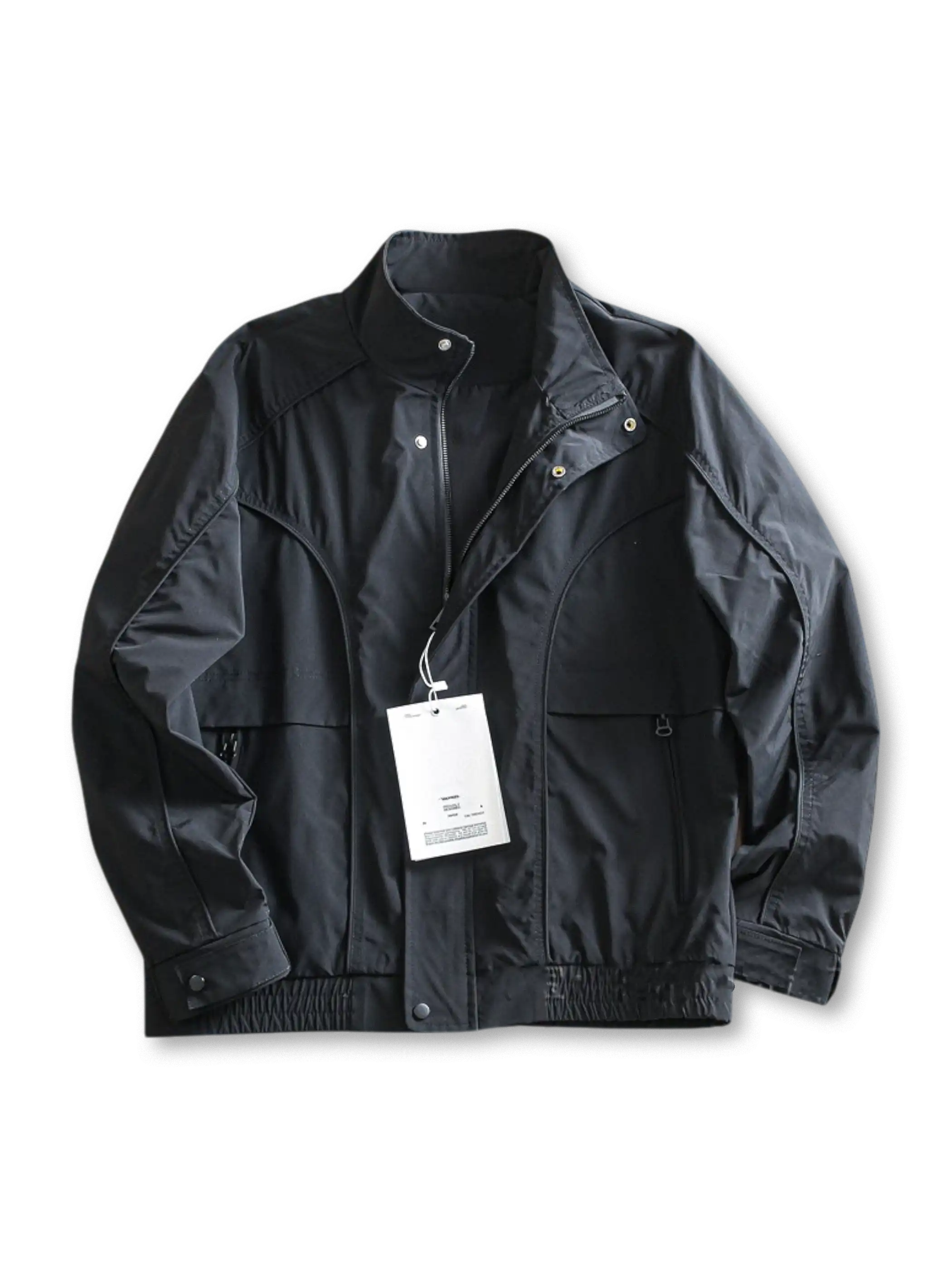 スタンドカラージャケット、曲線的な切り替えデザイン