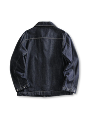 大口ポケット付きの中厚デニムワークジャケット