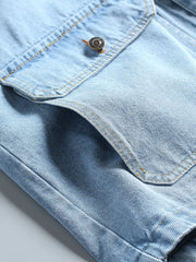 ウォッシュデニム マルチポケットジャケット