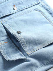 ウォッシュデニム マルチポケットジャケット