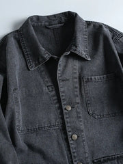 ウォッシュデニム マルチポケットジャケット