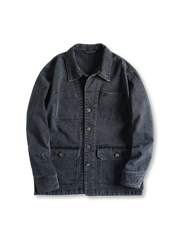 ウォッシュデニム マルチポケットジャケット