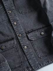 ウォッシュデニム マルチポケットジャケット